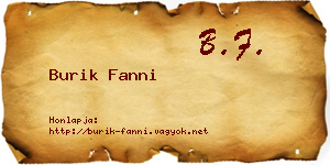 Burik Fanni névjegykártya