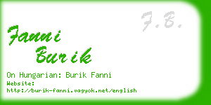 fanni burik business card